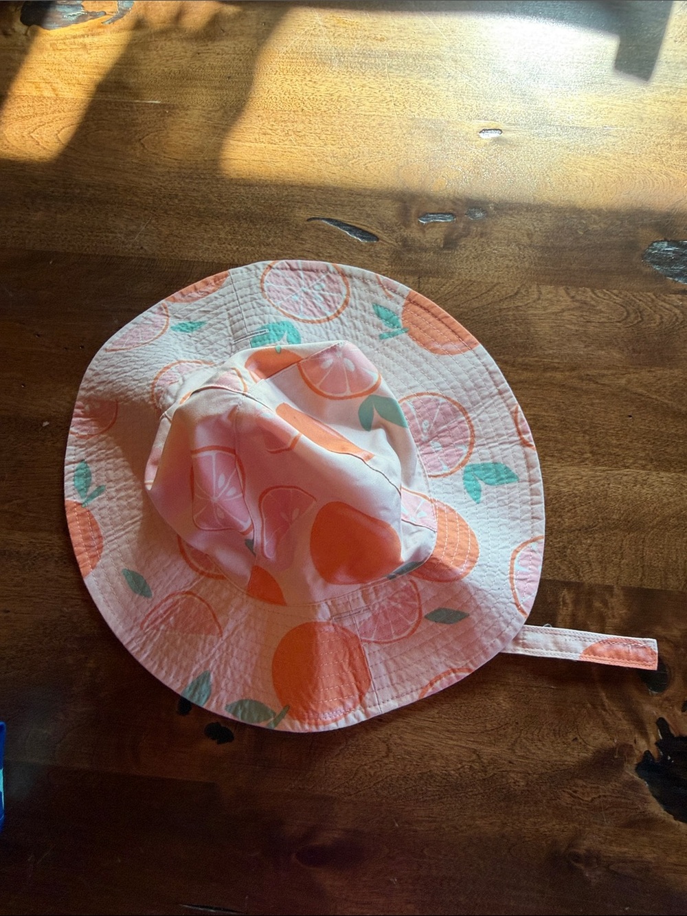 Carter's Peach Print Sun Hat - Pink, Orange, Teal